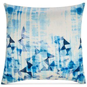 Sunham Barret 100% Silk 20" x 20" Geometric Decorative Pillow - Blue Multicolor